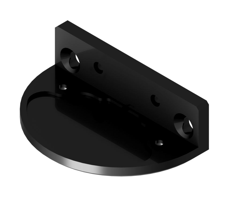 Lopolight NL401-017-B black mounting plate for vertical sidelights, upright bracket on round base with holes