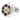 Fusion 010-02437-01 8.8in sports white wake tower speaker, front view with amber lit grille