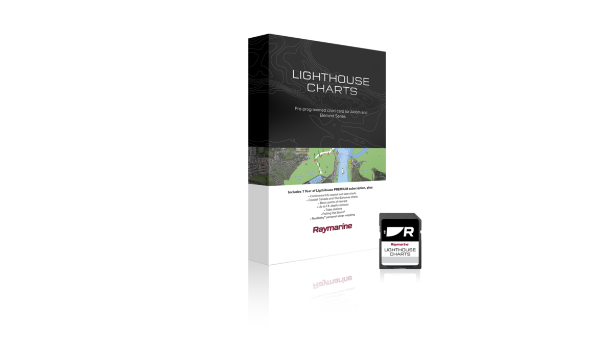 Raymarine LightHouse Charts Caribbean and Brazil R70794-CAR, boxed microSD chart card pack with the card beside it