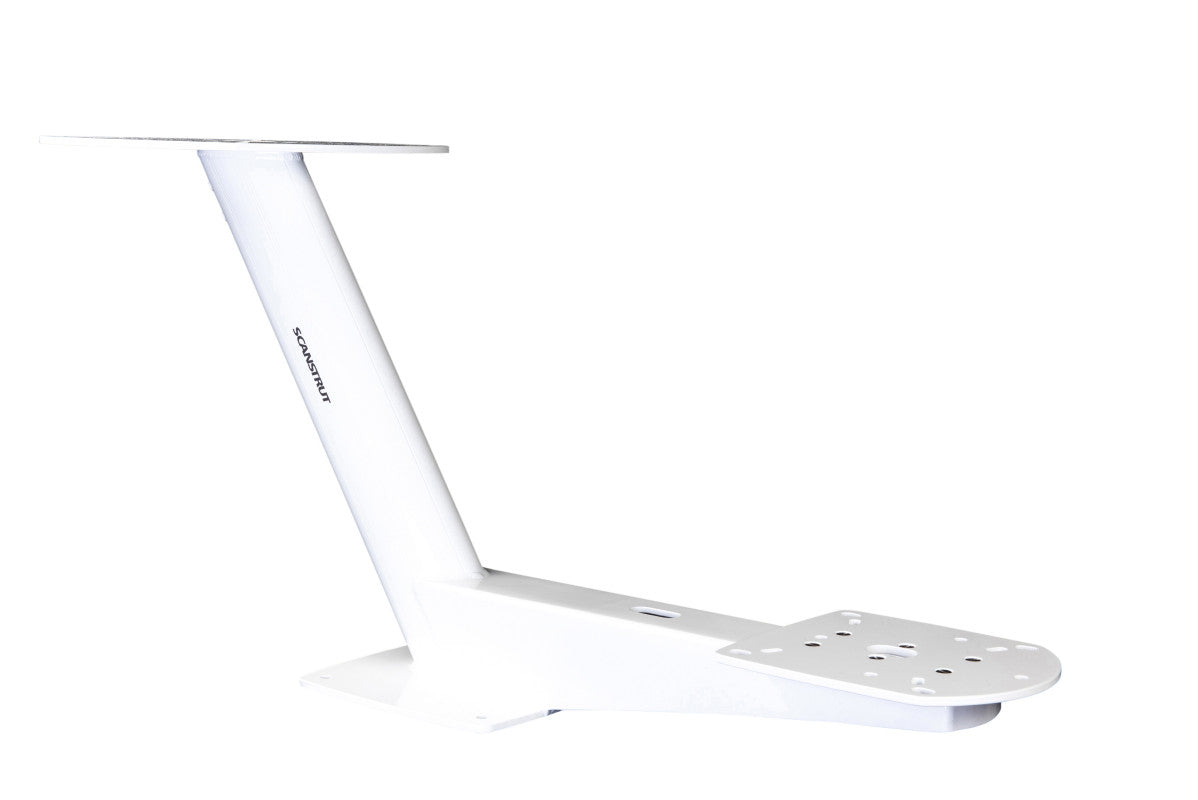 Scanstrut DPT-OA modular dual PowerTower open array strut in white, side view on white background