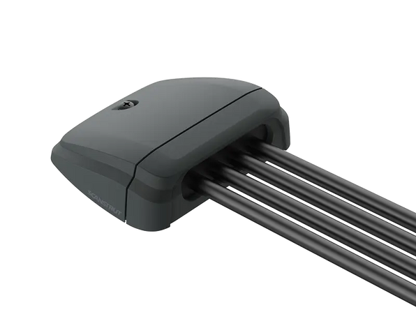 Scanstrut DS-H-MULTI-BLK black horizontal cable seal with several cables passing through, black background