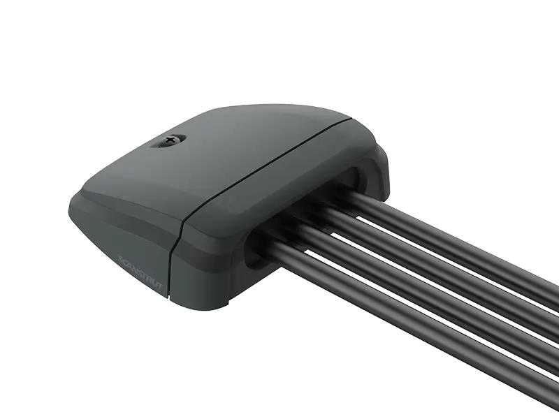 Scanstrut DS-H-MULTI-BLK black horizontal cable seal with several cables passing through, black background