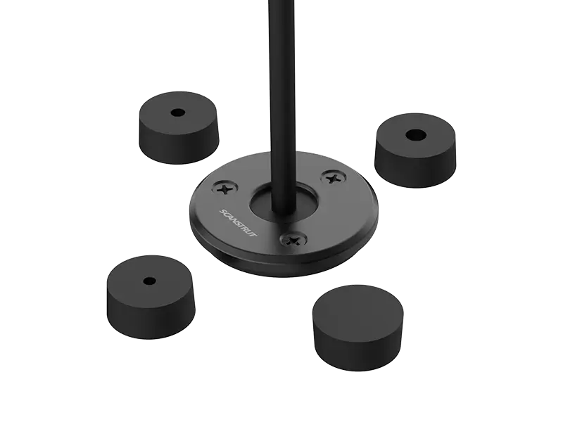 Scanstrut DS-LP-21A-BLK low profile cable seal with cable through the black round plate and four rubber bungs