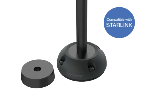 Scanstrut DS30-SL-BLK black Starlink cable seal parts with pole, plus a Compatible with Starlink badge