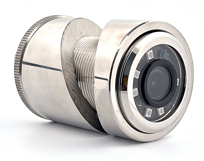 Iris IRIS435 3MP IP submersible stainless bullet camera, 3.6 mm lens, 00076-001, steel threaded body with a lens and LED ring