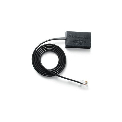 Mastervolt battery temperature sensor with 6m cable, small black sensor pad on coiled lead ending in RJ plug