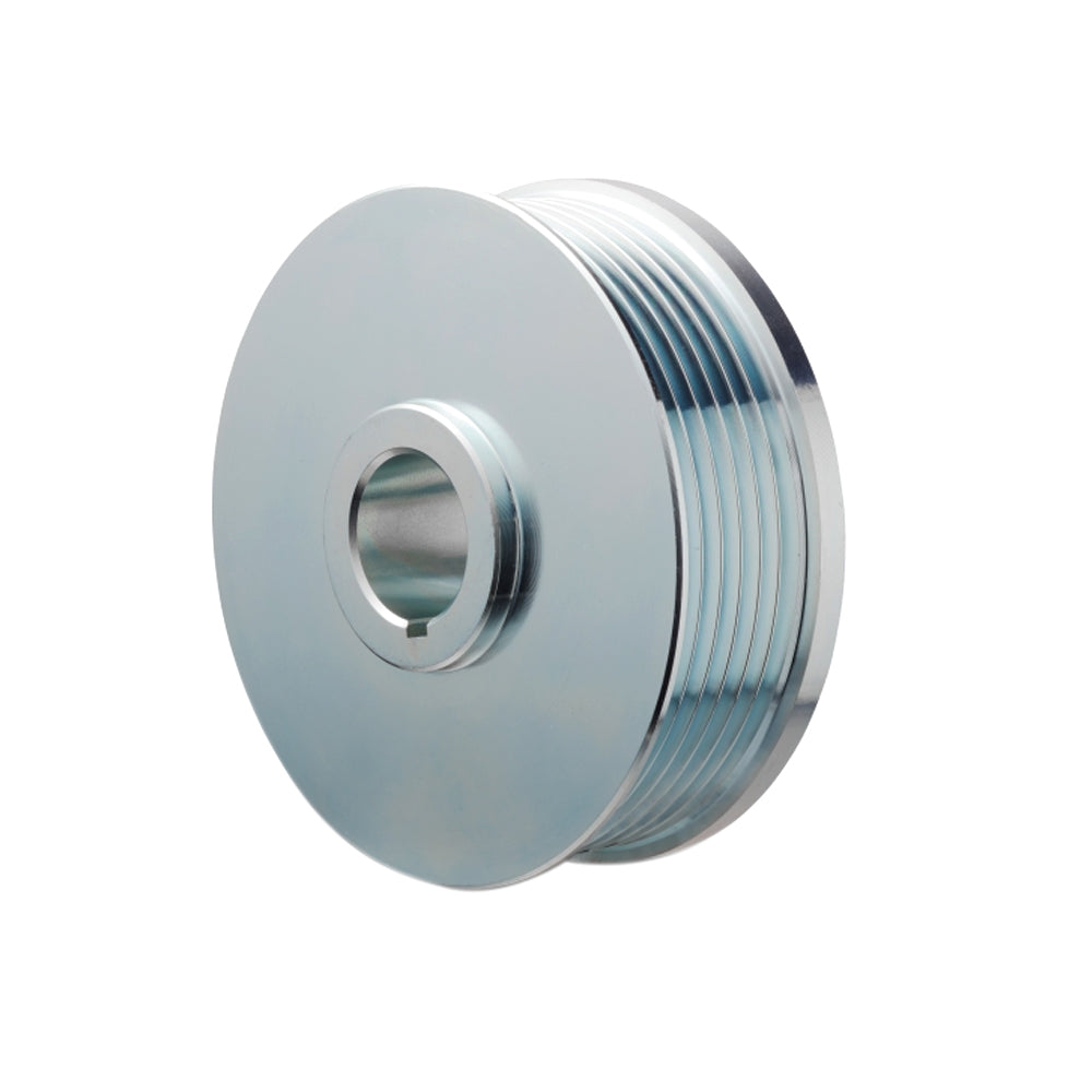 Mastervolt 48400030 multigroove pulley for Alpha alternators, flat silver disc with keyed centre bore