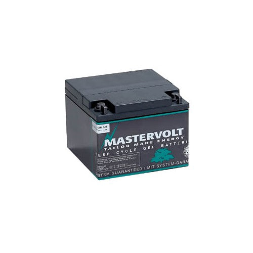 Mastervolt Gel battery 64000250, 12V 25Ah, compact dark grey case with teal Deep Cycle Gel label