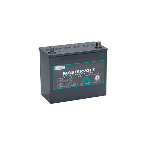 Mastervolt Gel battery 64000550, 12V 55Ah, dark grey block with teal Mastervolt label on front face