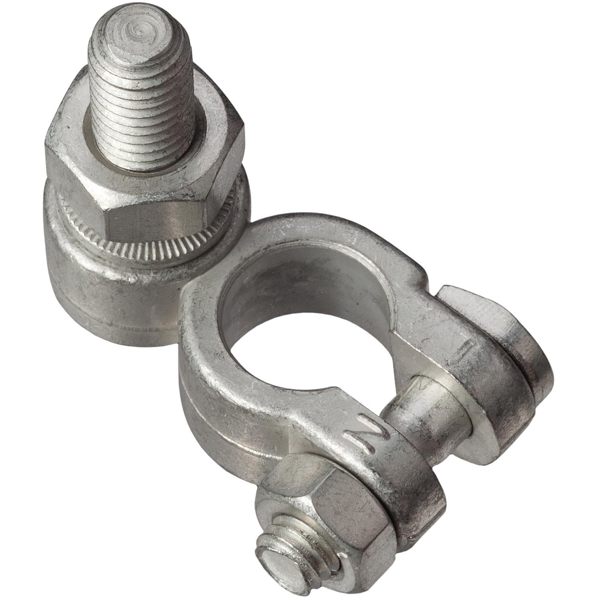 Mastervolt Type D M12 negative battery terminal 68061400, larger cast clamp with stud and N marking