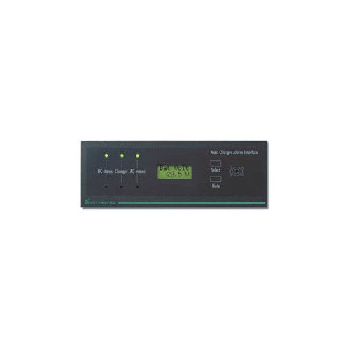 Mastervolt GMDSS remote panel 70400050 for mass chargers, dark panel with LCD, indicator LEDs and buttons