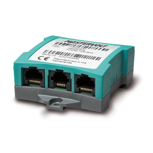 Mastervolt MasterBus Mass Inverter Interface 77030700, teal module with three RJ45 ports on the front