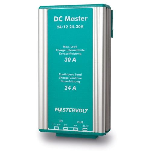 Mastervolt DC Master 81400330 24/12 24-30A non-isolated converter, front view showing 30A max and 24A continuous load