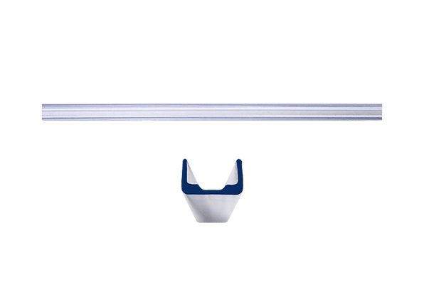 Shadow-Caster SCM-AL-TRACK-1M mounting track, 1 m clear track strip with a blue and white clip below it