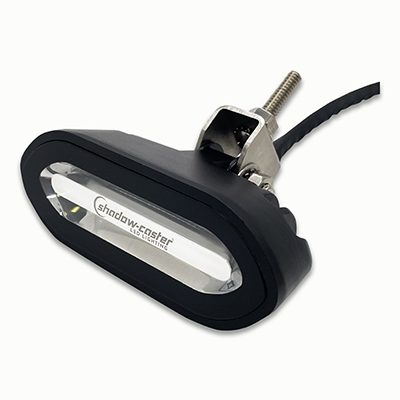 Shadow-Caster SCM-SLB-GW-BK SCM SL spreader light, bracket mount, black housing with a stainless bracket bolt and a lead
