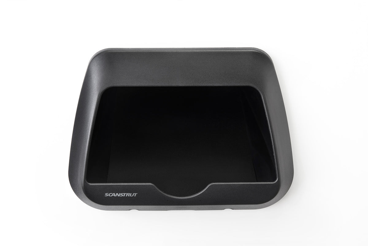 Scanstrut Nest 15W SC-CW-6GT wireless charger tray in dark grey, front view of the open phone cradle