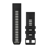 QuickFit® 26 Watch Bands, Black/Pebble Gray Silicone