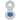 Quick FP900CW00000A00 900/CW foot switch with chain washer in white, white round switch with a raised lid and blue button