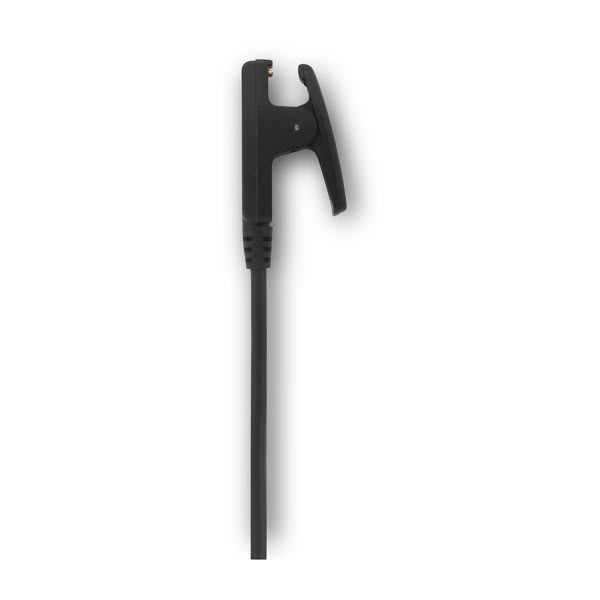 Garmin USB-A clip charging and data cable 010-11029-19, black lead with the watch charging clip end