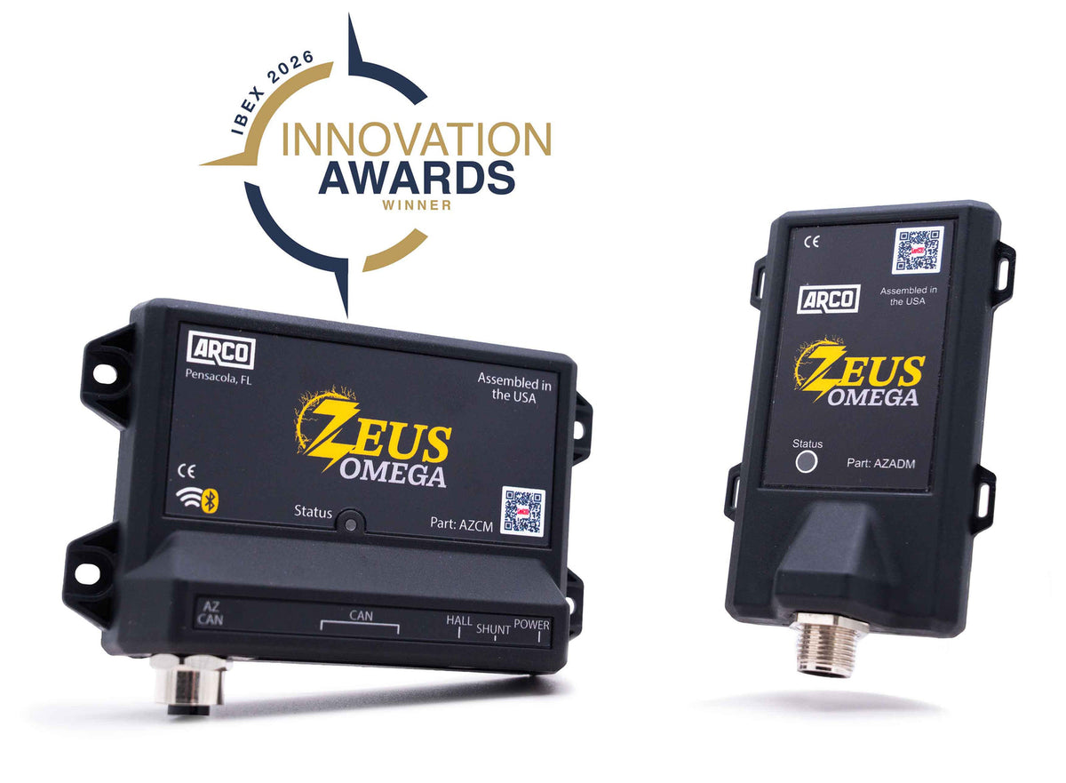 ARCO Zeus Omega Control Module and Alternator Drive Module with Innovation Awards badge