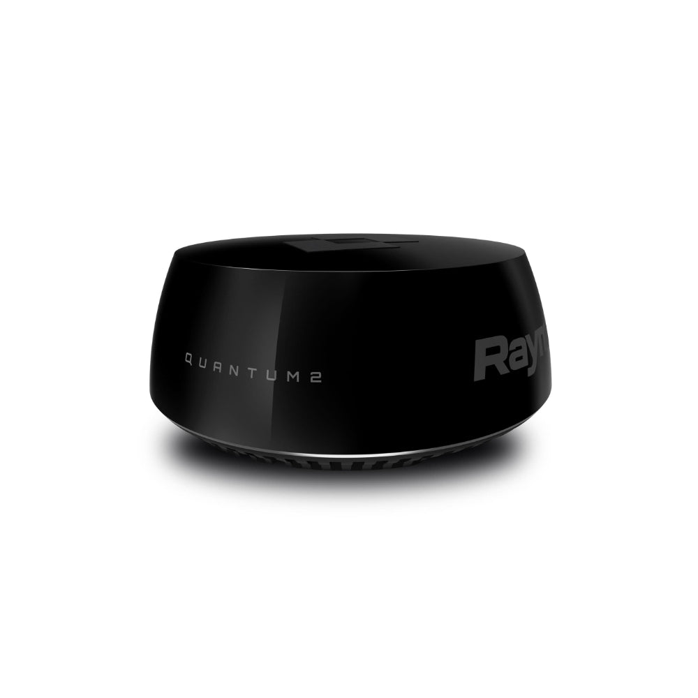Raymarine T70549 Quantum 2 Q24D radar in black with 10 m power and data cable, black radome, three-quarter view
