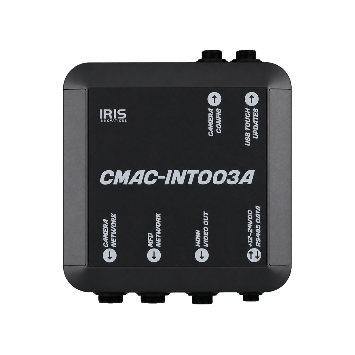 Iris CMAC-INT-003A IrisControl host interface for IP cameras, 00037-000, black box with Iris logo and labelled sockets
