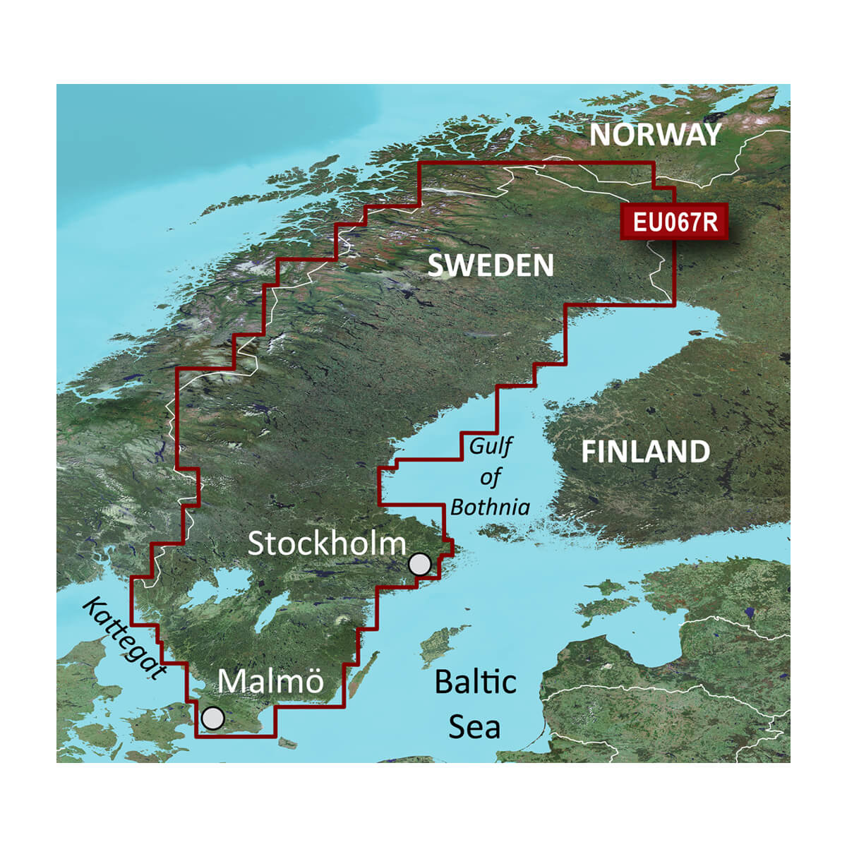 Garmin BlueChart g3 microSD card 010-C1209-20, coverage map of Sweden inland waters, lakes and rivers