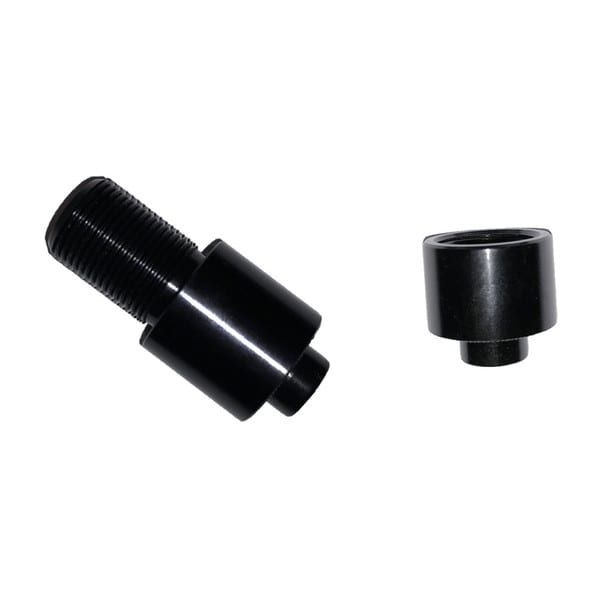 Tacx direct drive block caps S0041, one long and one short black cap shown side by side on white