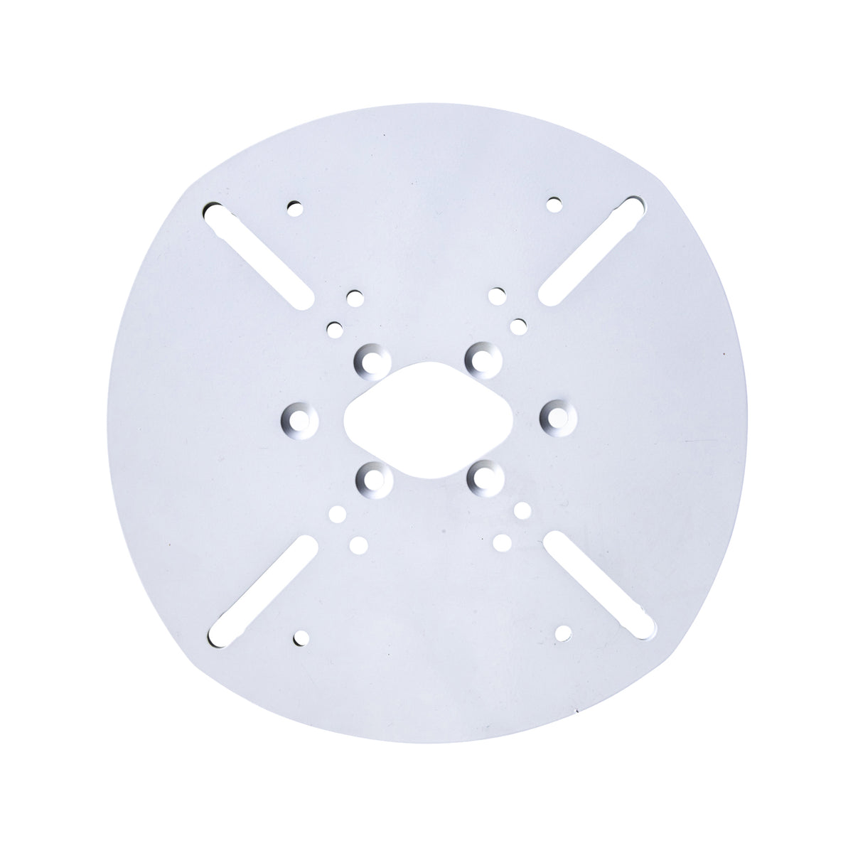 Scanstrut DPT-S-PLATE-02 white satcom plate for Dual PowerTower, slotted and drilled round plate
