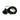 Raymarine E26009 P7 D shorty low profile plastic through hull transducer, black body beside a coiled black cable