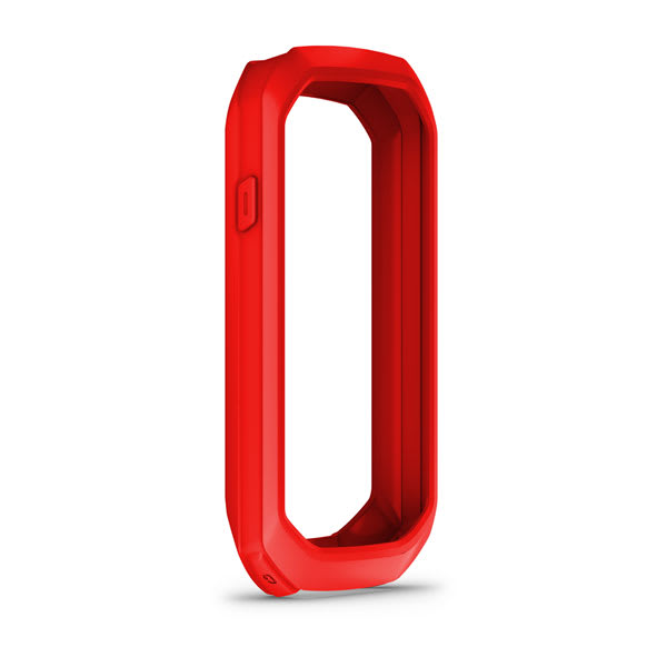 Garmin Edge 1050 red silicone case 010-13360-01, front view of the red case frame shown on white