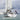 Scanstrut SC101 pole mount with radome on the stern of a sailing yacht under sail, in-situ photo