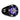 Fusion Signature Series 3 010-02439-00 7.7in black wake tower speaker, front view lit violet