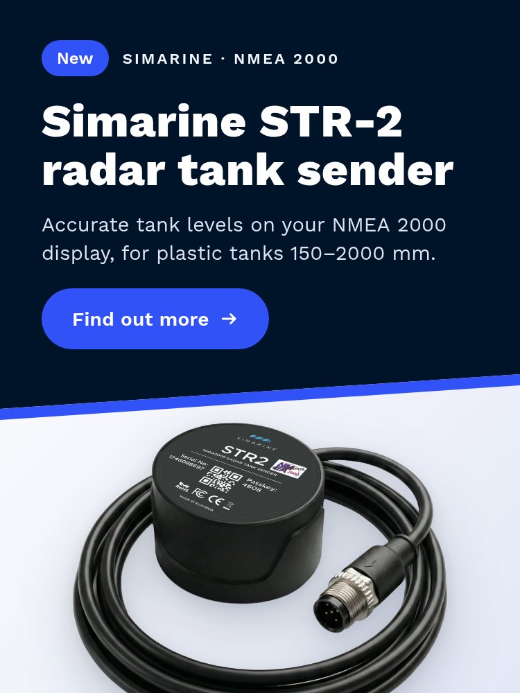 Simarine STR-2 radar tank level sender, NMEA 2000 with Bluetooth