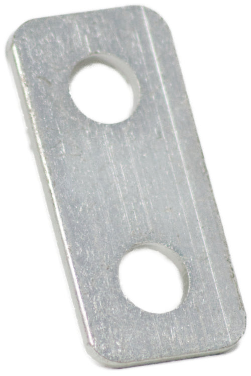 EGIS 901262 flat aluminium link busbar with two mounting holes, shown flat from above on a white background