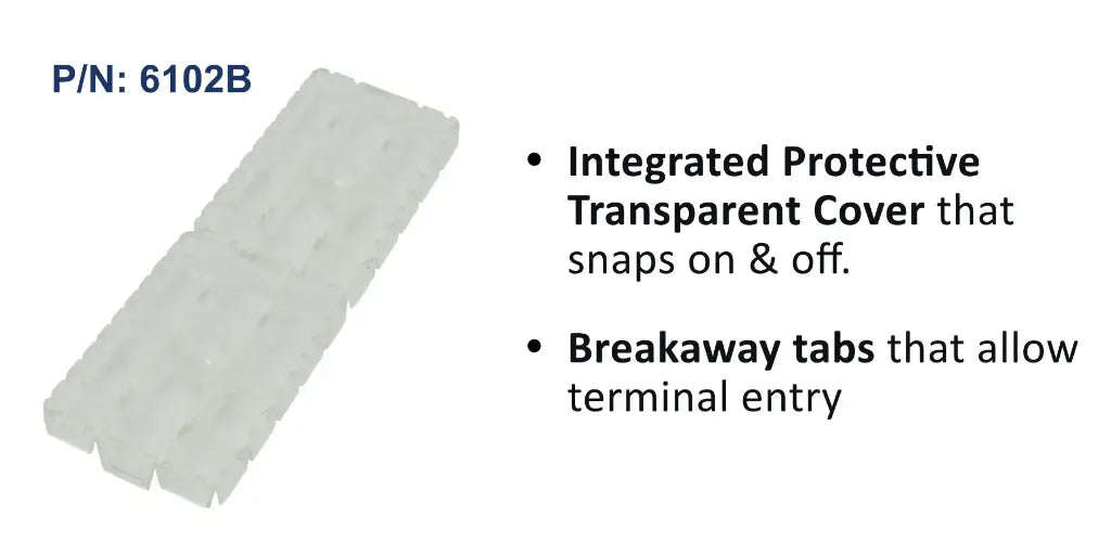 EGIS 6102 clear snap-on protective cover set for dual busbar, 20 circuits, with breakaway terminal tabs