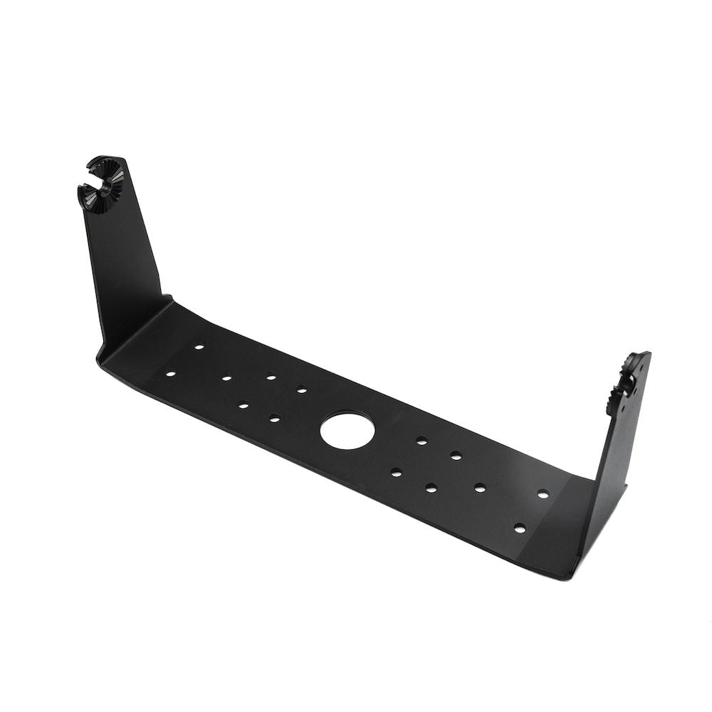 Lowrance 000-14588-001 HDS-12 LIVE bracket, black U-shaped steel bracket with rows of holes and bent ends
