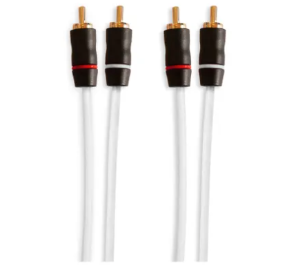 Fusion 010-12888-00 RCA cables, 2 channel, 6 ft, white leads with gold plugs and red rings