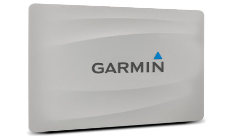 Garmin 010-12166-04 protective sun cover for GPSMAP 7416, grey cover with Garmin logo, angled front view
