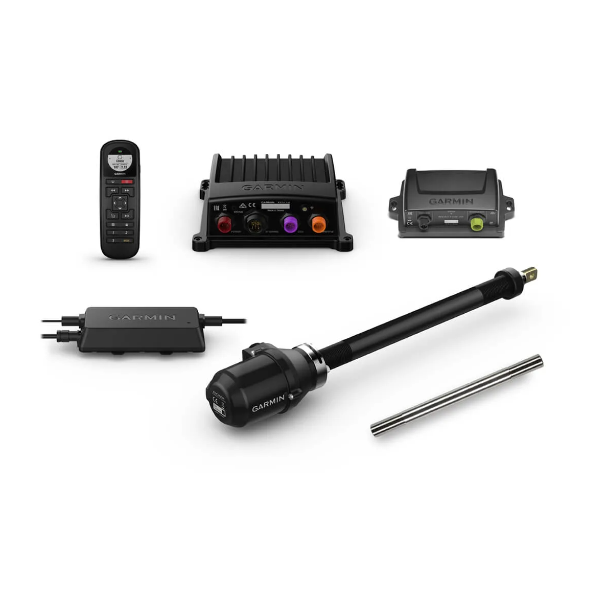 Garmin Reactor 40 Kicker 010-00705-96 autopilot with remote, ECU, CCU, black linear actuator and power block