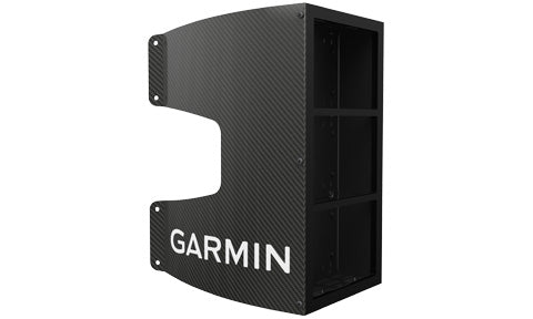 Garmin 010-12236-01 carbon fibre mast brackets for three GNX 120 displays, black bracket with Garmin lettering
