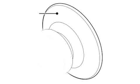 FLIR A80031 Ocean Scout eye cup, line drawing of a curved cup-shaped eyepiece with a labelled callout