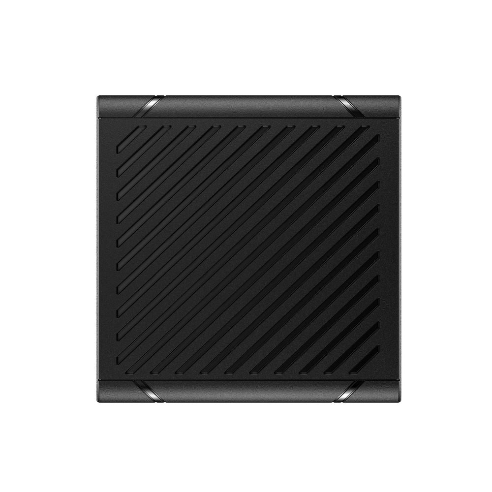 Navico 000-15651-001 SP100 wired speaker, square black speaker with slanted grille slots and rounded corners
