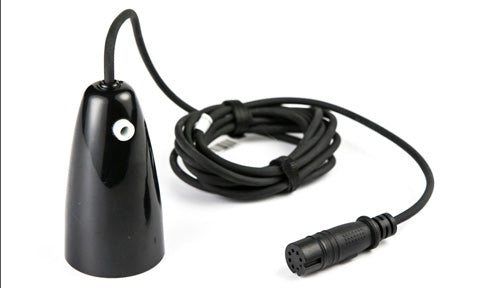 Lowrance 000-14089-001 black teardrop ice transducer for Hook2 with coiled cable and multi-pin plug