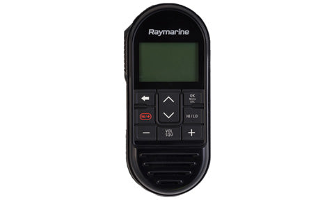 Raymarine A80544 VHF wireless handset and holster charger, black wireless handset with a screen and buttons