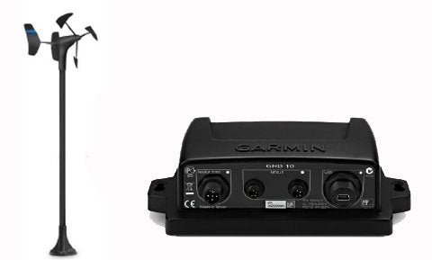 Garmin gWind Race 010-01228-00 vertical masthead transducer, tall pole mounted vane and GND 10 black box