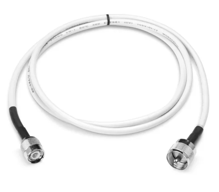 Garmin 010-12824-01 VHF interconnect cable 1.2 m, white coax lead with PL259 and BNC connectors