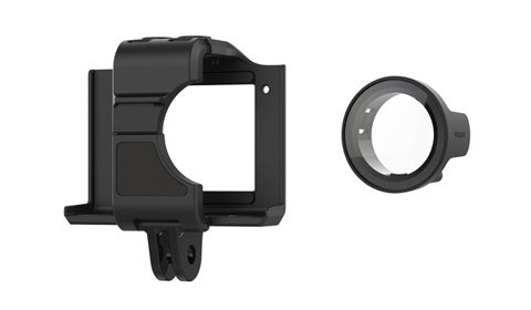 Garmin 010-12389-12 cage with protective lens for VIRB Ultra, black frame with mounts and a lens ring