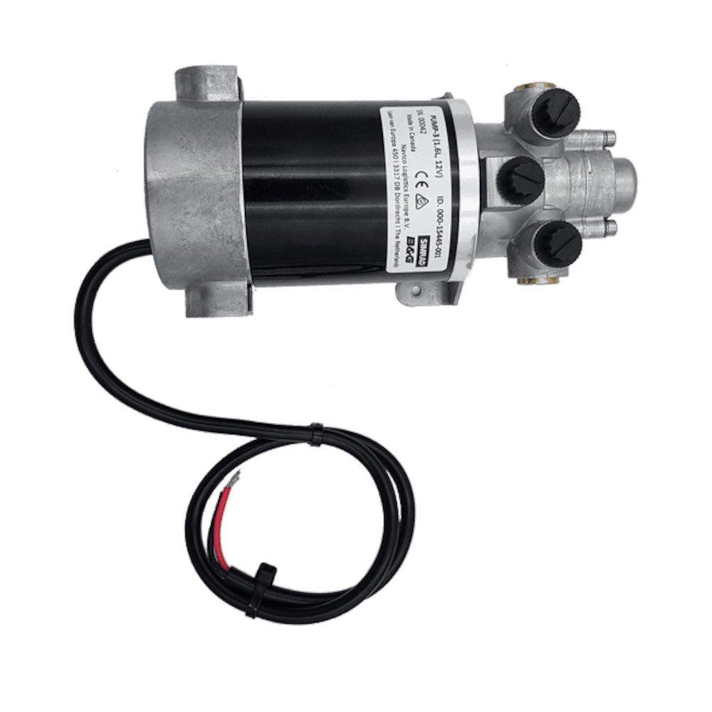 Simrad PUMP-3 12V 1.6L autopilot hydraulic pump 000-15445-001 with motor, valve block and red and black power leads
