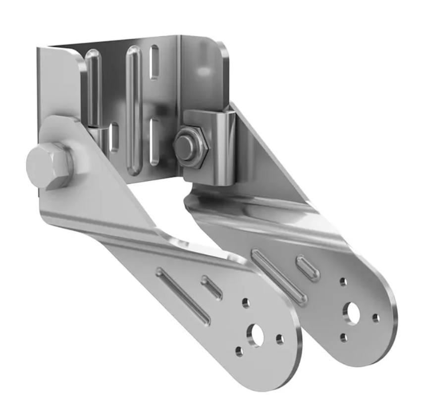 Garmin 010-13228-04 transom mount for LiveScope Plus LVS34, folding stainless bracket, front angled view